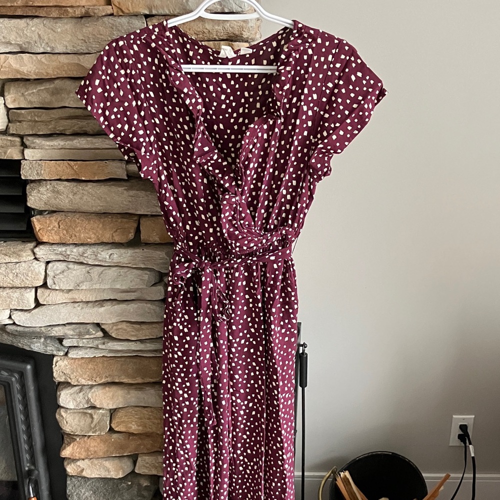 Roxy Burgundy Polka Dot jumpsuit